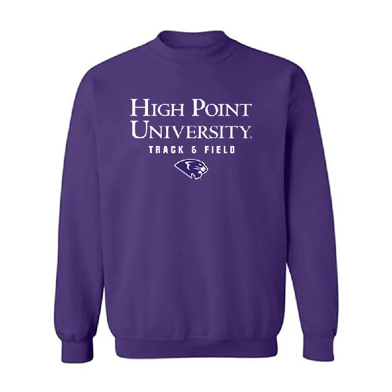 High Point - NCAA Women's Track & Field (Outdoor) : David Caivano - Crewneck Sweatshirt Classic Shersey Hoodie with Longline Fit Extended Stylish