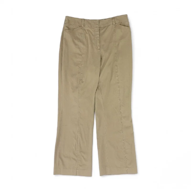 Tan Solid Khaki Pants Wide-Legged Palazzos