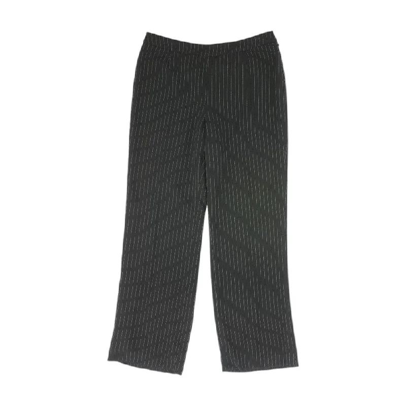 Black Striped Dress Pants Comfortable Fleece Pants