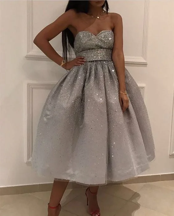 Bling Bling Sequins Ball Gowns,Silver Homecoming Dress,Swing Party Dress,Short Dresses cg1863 Tunics Print Colorful