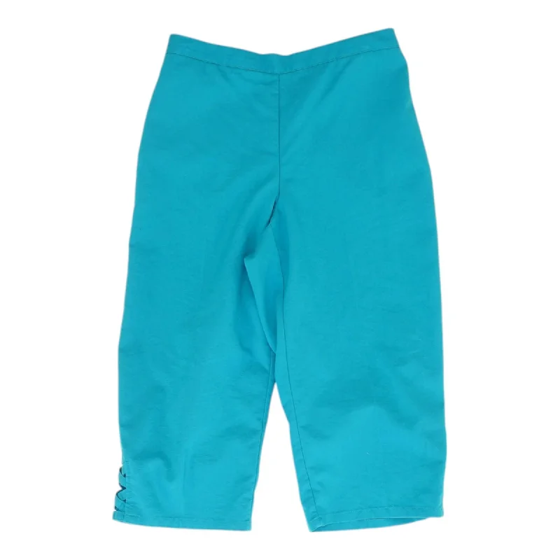 Turquoise Solid Capri Pants Fashionable Sporty Pants
