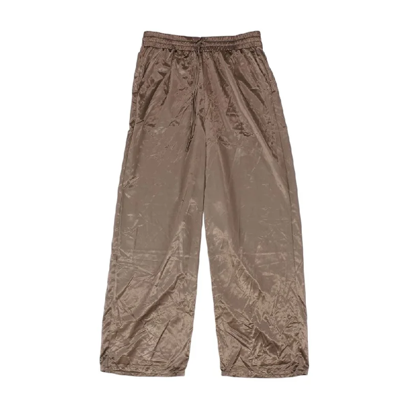Brown Solid Pants Cozy Full-Length Pants