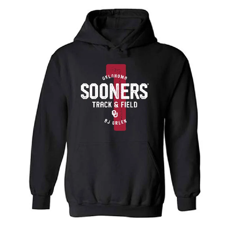 Oklahoma - NCAA Men's Track & Field (Outdoor) : Bj Green - Hooded Sweatshirt Classic Fashion Shersey Hoodie with V-Neck Classic Versatile
