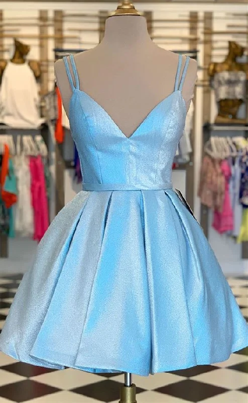 formal graduation party dresses, spaghetti straps blue cocktail party dresses, a line homecoming dresses cg4381 Mermaid Tail Wedding
