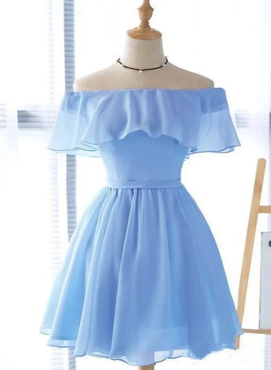 Beautiful Light Off Shoulder Knee Length homecoming Dress, Party Dress 2020  cg5752 Tunics Occasion special