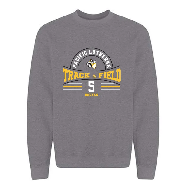PLU - NCAA Women's Track & Field (Outdoor) : Kristine Nguyen - Crewneck Sweatshirt Classic Fashion Shersey Hoodie with Rhinestones Sparkly Elegant