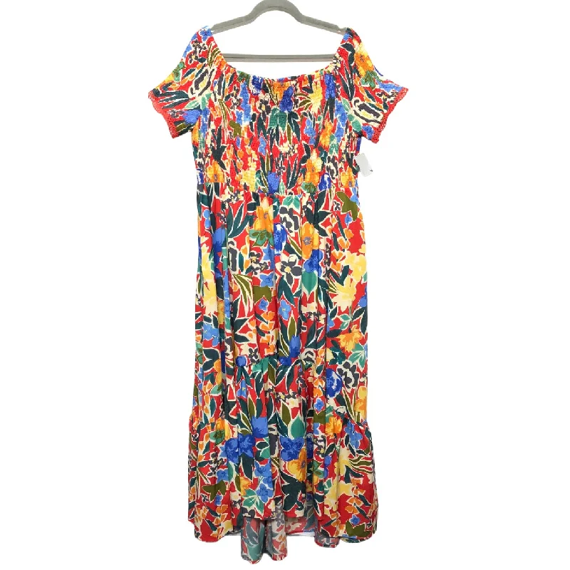 Dress Casual Maxi By Clothes Mentor In Floral Print, Size: 2x Tunics Chic elegant