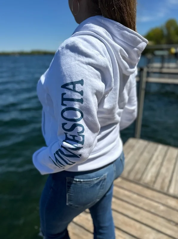 Zip Up Lake Minnetonka Hoodie [WHITE]