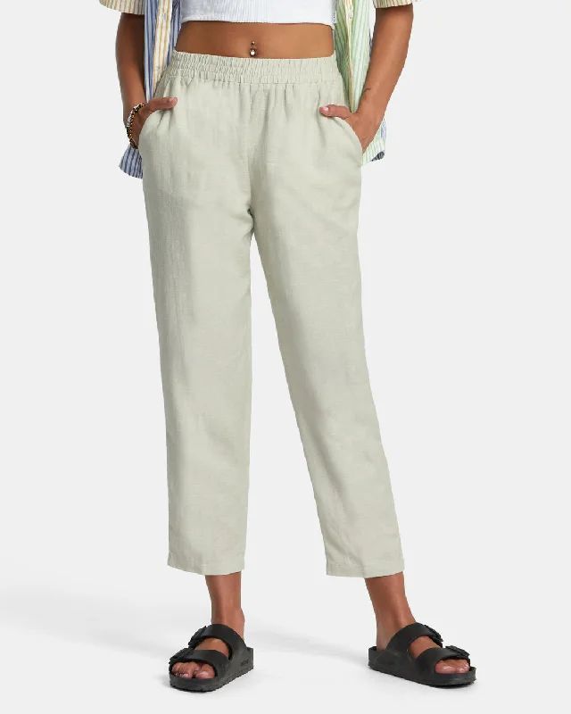 New Yume Woven Pants - Chalk Relaxed Lounge Trousers