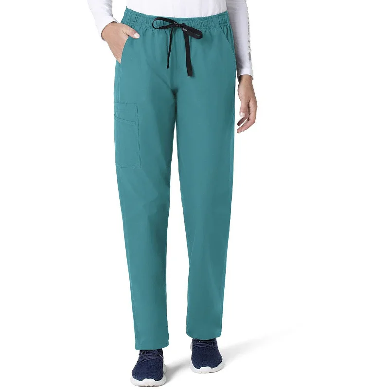 Carhartt Unisex Teal Blue Six-Pocket Elastic Waist Pant Chic Slim Fit Pants
