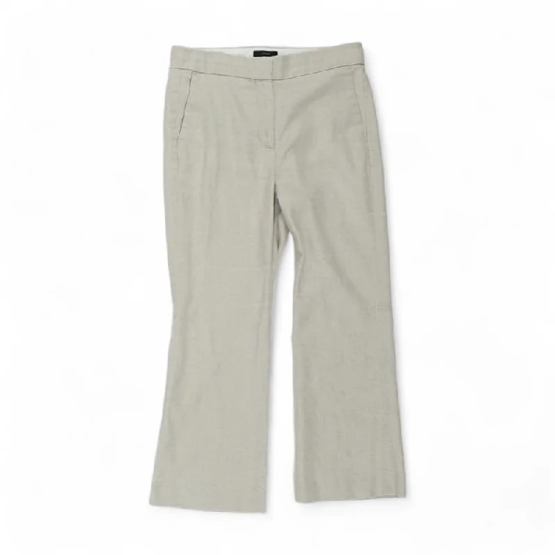Beige Solid Pants Stretch Fit Pants