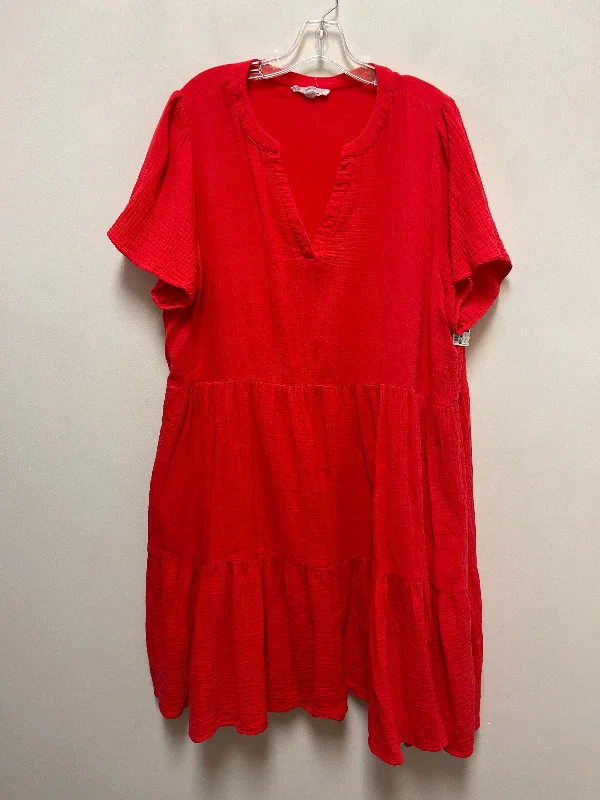 Dress Casual Short By Lucky Brand In Red, Size: 1x Tunics Versatile stylish