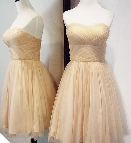 Champagne Tulle Short Homecoming Dresses, Tulle Party Dresses cg4807 Tunics Wedding white