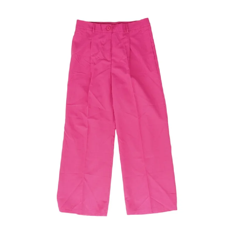 Pink Solid Pants Stylish Paperbag Waist Pants