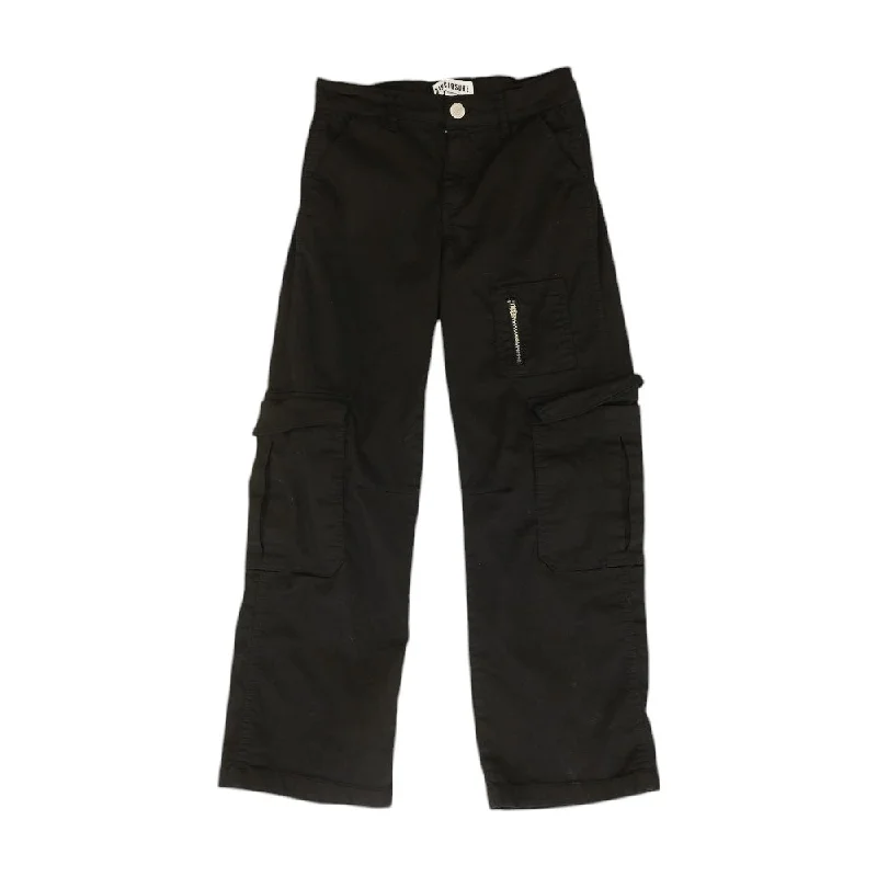 Black Solid Cargo Pants Elegant Trouser Pants