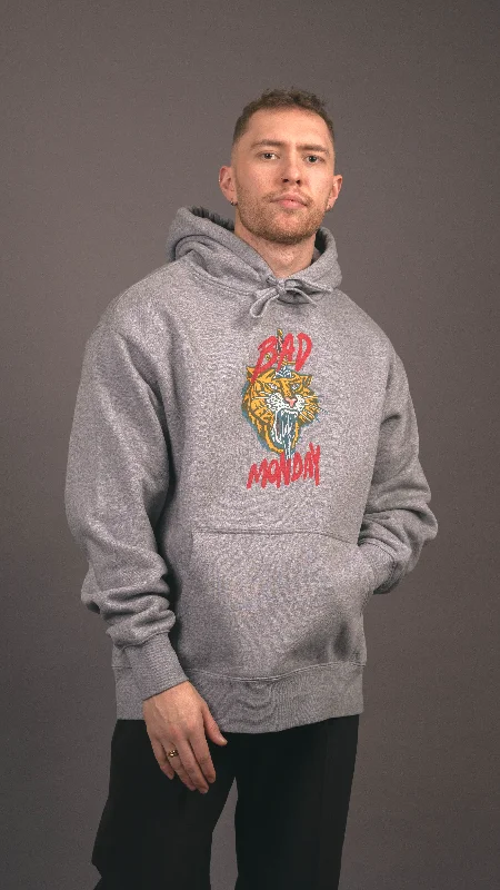 Ultra Heavy Tiger Roar Hoodie / Front Print Hoodie with Slit Hem Functional Movement