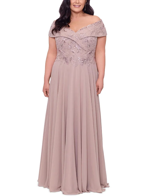 Plus Womens Beaded Long Evening Dress Tunics Party sparkling