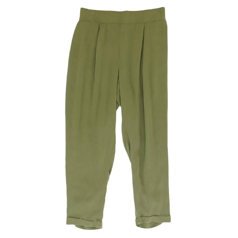 Olive Solid Capri Pants High-Waist Jeans
