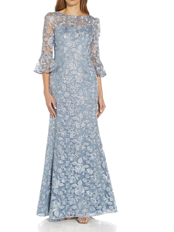 Womens Embroidered Prom Evening Dress Tunics Velvet soft