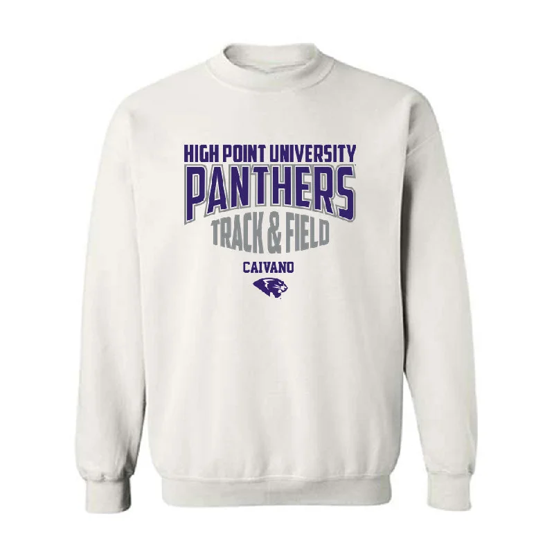 High Point - NCAA Women's Track & Field (Outdoor) : David Caivano - Crewneck Sweatshirt Classic Fashion Shersey Hoodie with Raw Hem Edgy Unfinished