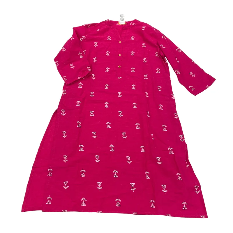 PINK DRESS CASUAL MIDI by CLOTHES MENTOR Size:XL Casual Short Summer