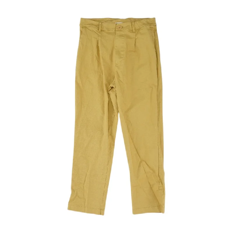 Gold Solid Capri Pants Modern Skinny Pants