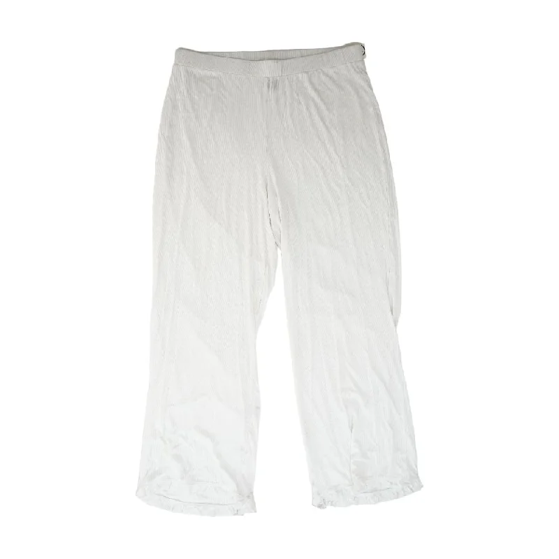 White Solid Pants Cozy Jogger Leggings