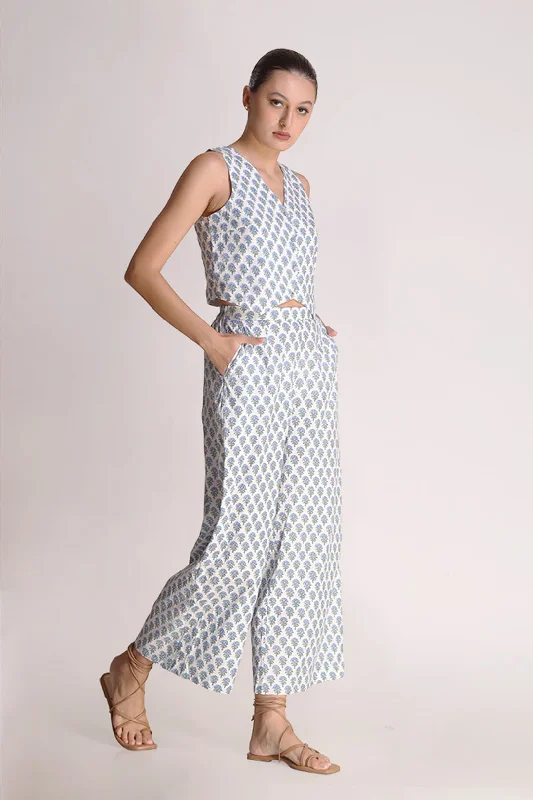 Aster - Printed Motif Pant Chic Faux Leather Pants