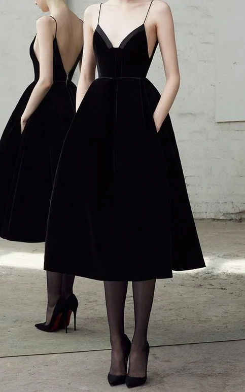 sexy black spaghetti straps homecoming dress,v-neck dress, satin short evening dress formal charming party dress cg626 Off-the-shoulder Chic Trendy