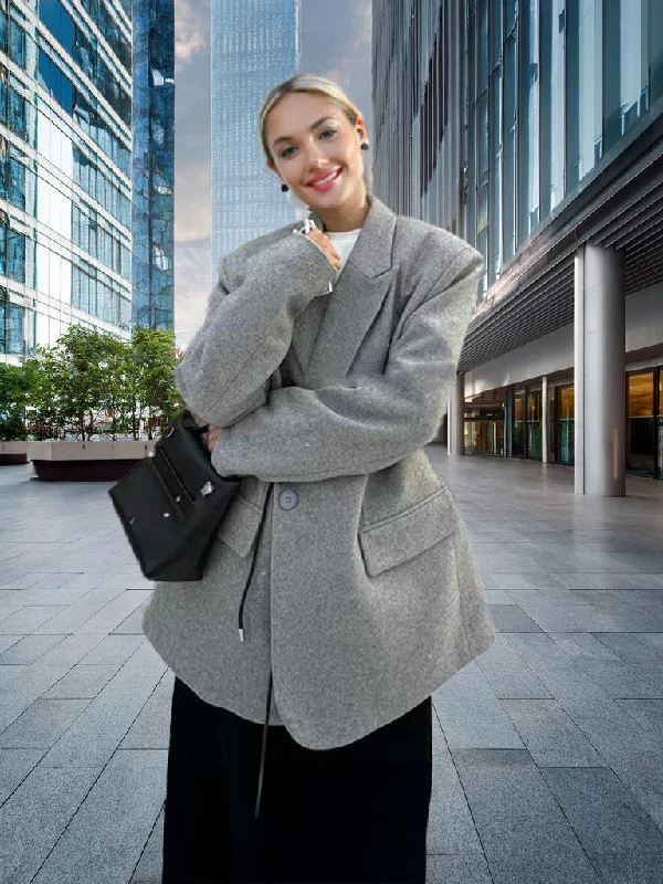 Grey Blazer and Black Pant