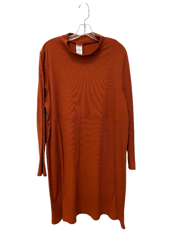 Dress Casual Midi By Clothes Mentor In Orange, Size: 3x Tunics Ceremony elegant