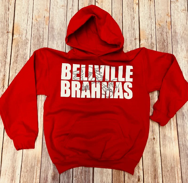 Bellville Brahmas Hoodie Hoodie with Mock Neck Collared Structured