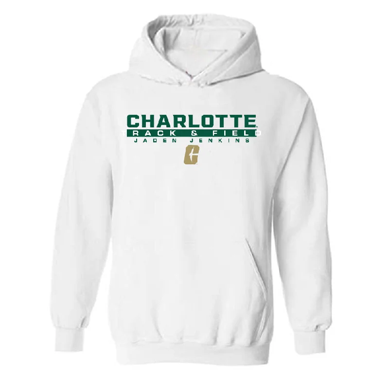 UNC Charlotte - NCAA Women's Track & Field (Outdoor) : Jaden Jenkins - Hooded Sweatshirt Classic Fashion Shersey Hoodie with Snap Buttons Easy Quick