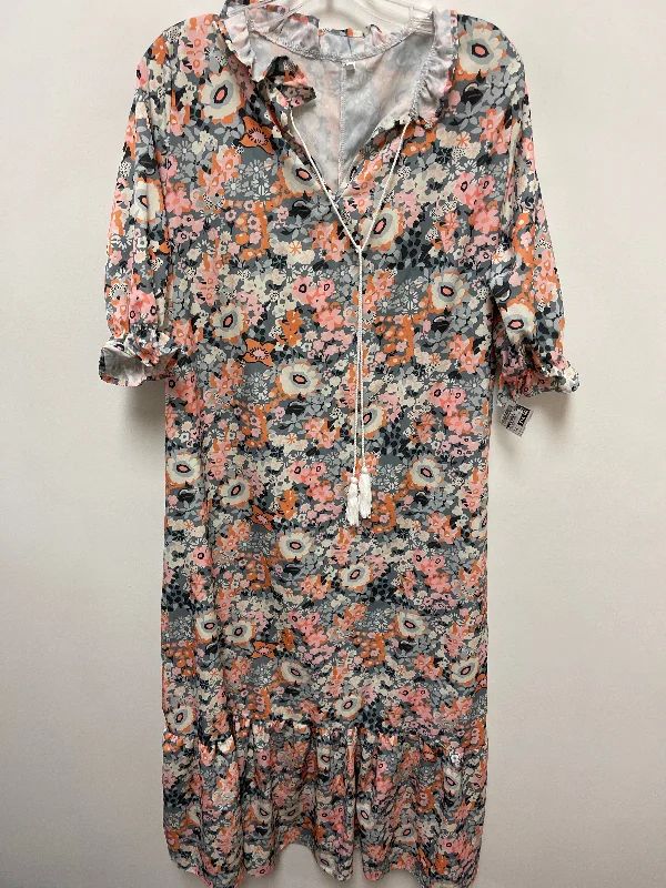 Dress Casual Maxi By Clothes Mentor In Floral Print, Size: 2x Tunics Denim casual