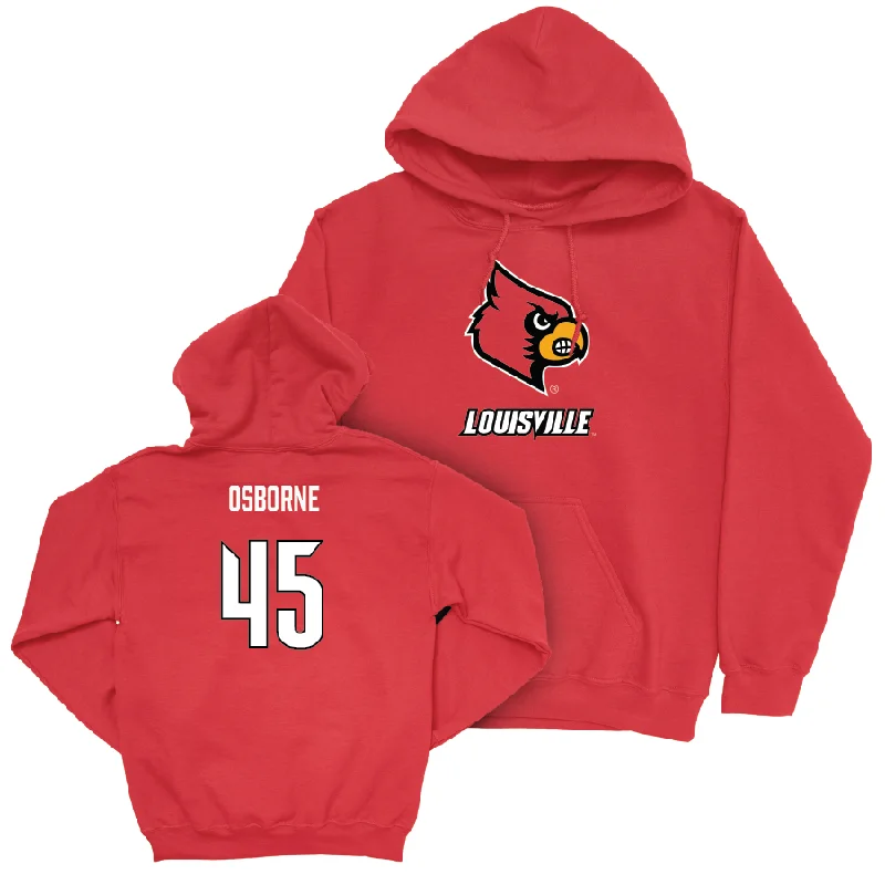 Red Women's Lacrosse Louie Hoodie  - Ashley Osborne Hoodie with Magnetic Closure Innovative Modern