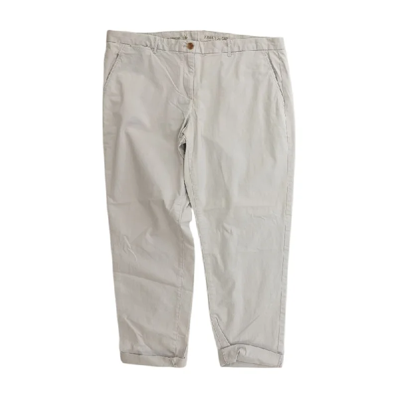 Gray Solid Chino Pants Classic Straight-Leg Pants