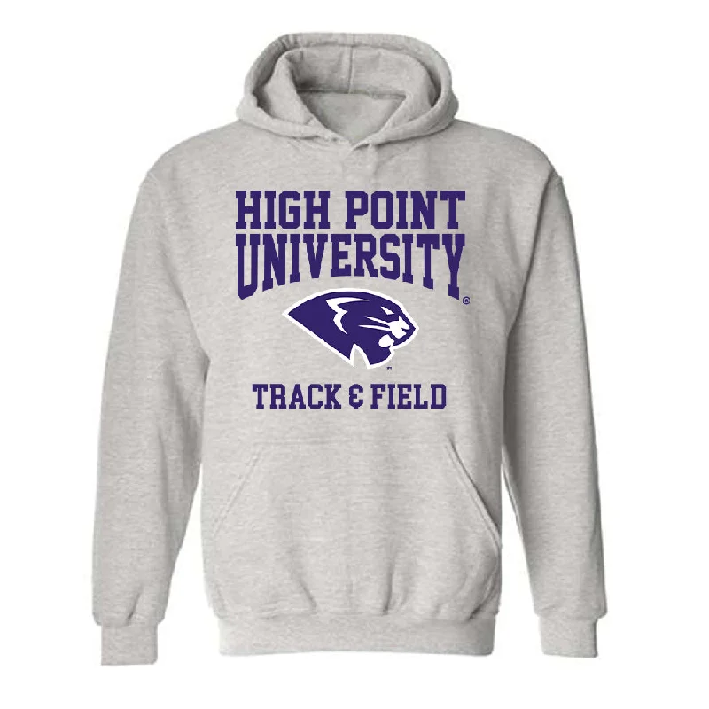 High Point - NCAA Women's Track & Field (Outdoor) : David Caivano - Hooded Sweatshirt Classic Fashion Shersey Hoodie with Metallic Shiny Futuristic