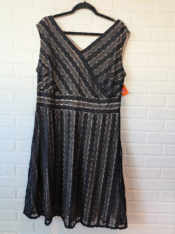 Dress Party Short By Clothes Mentor In Black Tan, Size: 1x Maxi Flowy Bohemian