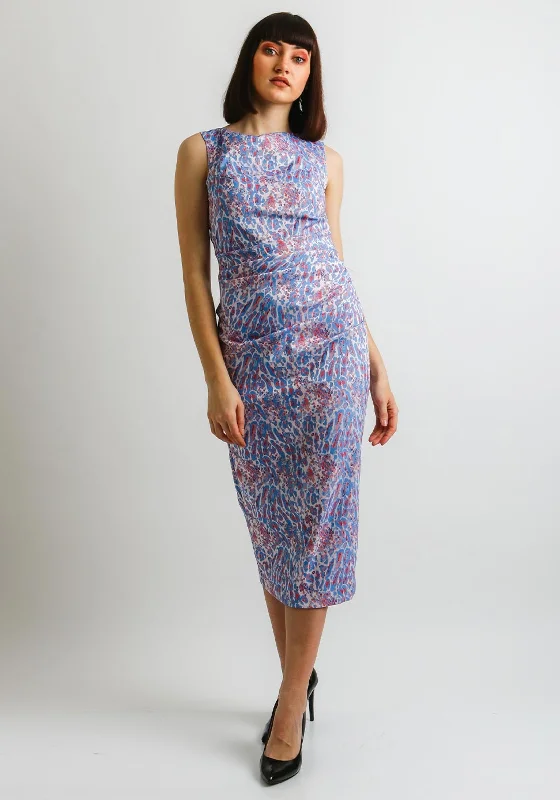 Kevan Jon Alice Animal Print Dress & Cape, Blue Tunics Fall fleece