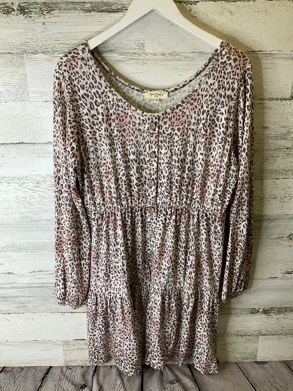 Pink Dress Casual Short Clothes Mentor, Size 2x Tunics Polka dots