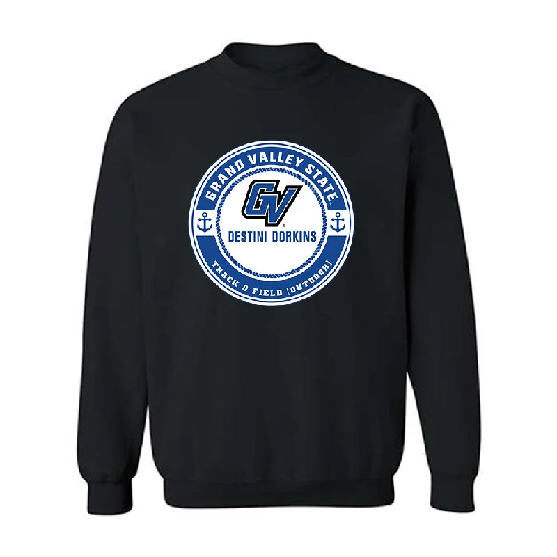 Grand Valley - NCAA Women's Track & Field (Outdoor) : Destini Dorkins - Crewneck Sweatshirt Fashion Shersey Hoodie with Ribbed Cuffs Snug Fit Comfort