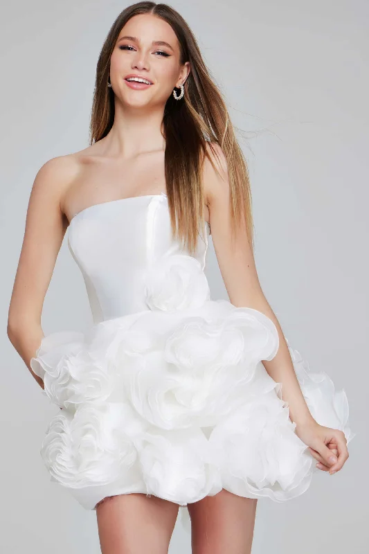 Jovani 40334 Rosette Homecoming Dress Strapless Cocktail Dress Tunics Occasion special