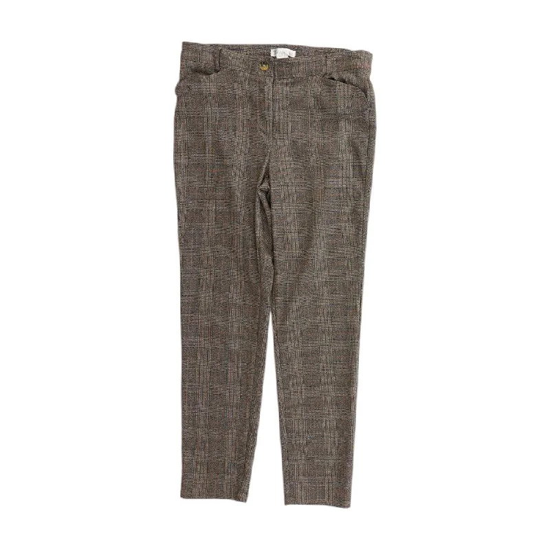 Brown Plaid Dress Pants Lightweight Jogger Pants