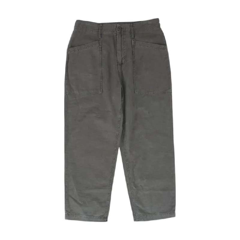 Charcoal Solid Capri Pants High-Waist Yoga Pants