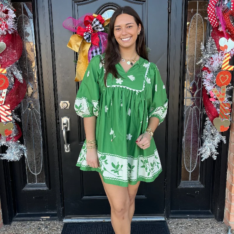 Green Vacation Dress Tunics Cozy soft