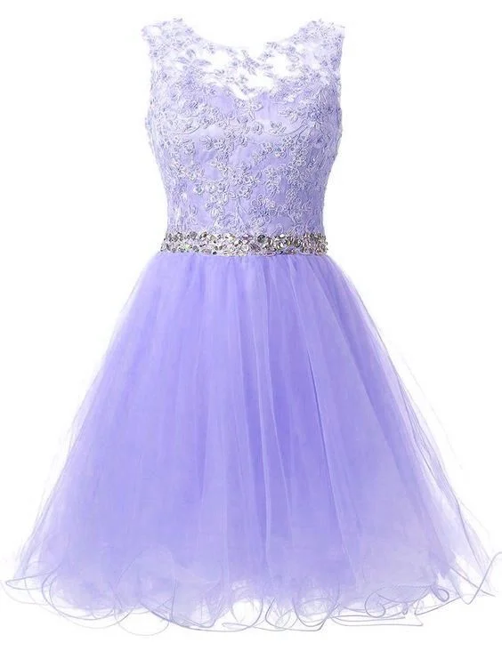 Cute Homecoming Dresses, Lavender Short Party Dress, Lace Party dress  cg6360 Tunics Evening elegant
