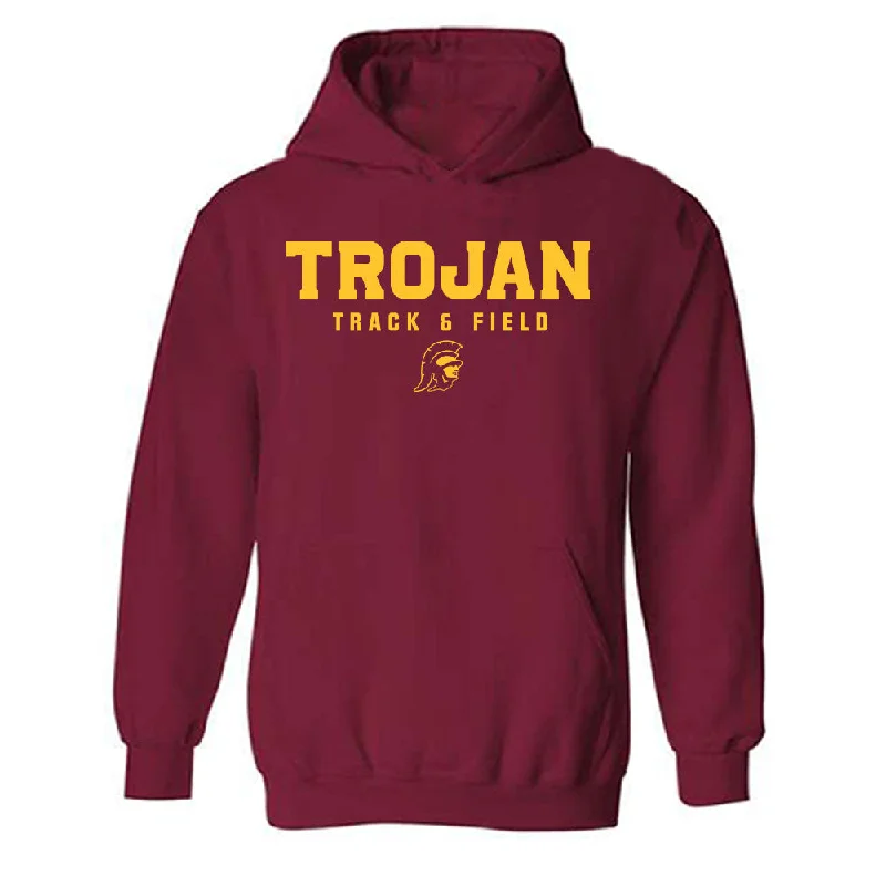 USC - NCAA Women's Track & Field (Outdoor) : Matteo Mitchell - Hooded Sweatshirt Classic Shersey Hoodie with Zipper Versatile Modern