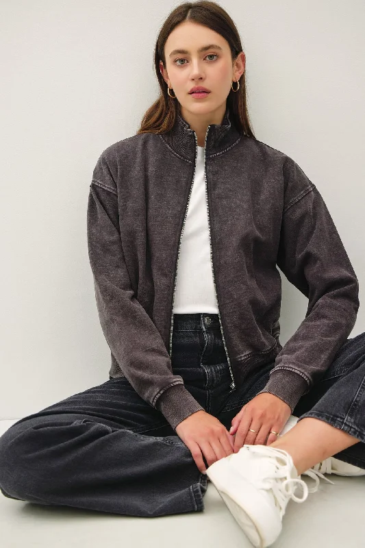COZY COTTON ZIP UP SWEATSHIRT - CHARCOAL Hoodie with Logo Branding Identity