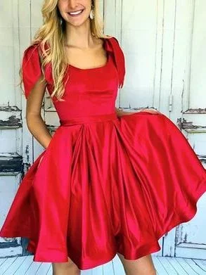 Simple Homecoming Dresses Scoop Aline Red Short Dress Cute Party Dress  cg3518 Tunics Sophisticated sleek