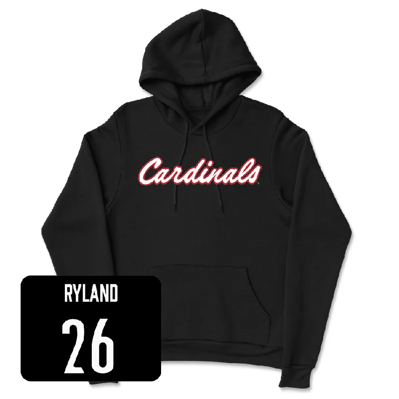 Women's Lacrosse Black Script Hoodie  - Reese Ryland Hoodie with Front Slit Layering Stylish